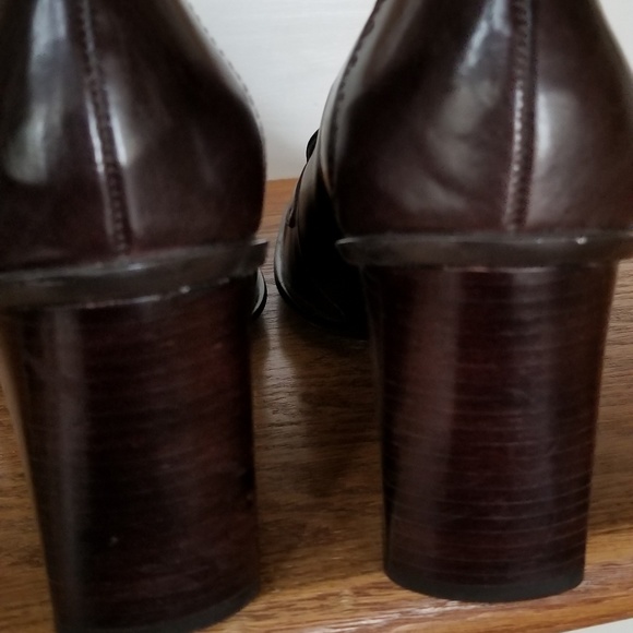 Brown square toe 3" chunky heel - Picture 5 of 7